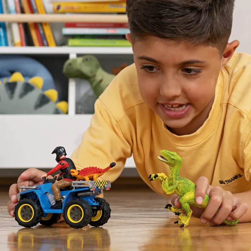 Schleich Dinozaurai Kvadraciklio pabėgimas nuo Velociraptor