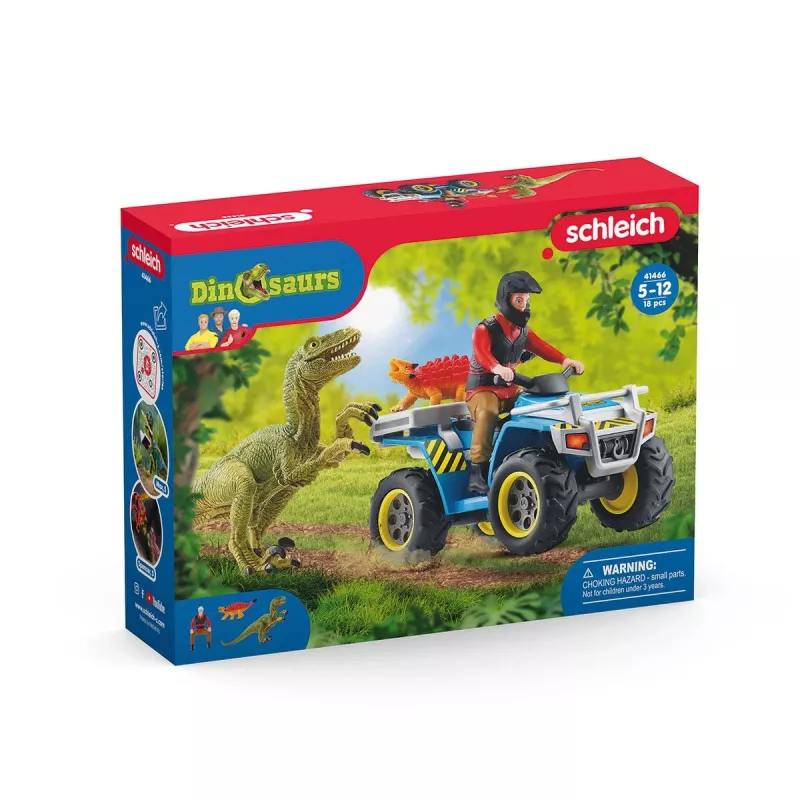 Schleich Dinozaurai Kvadraciklio pabėgimas nuo Velociraptor