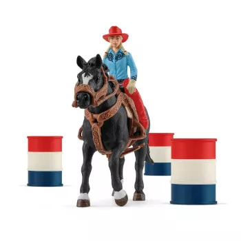 schleich Cowgirl Barrel Racing Fun žaidimo rinkinys, nuo 3 metų, įvairių spalvų
