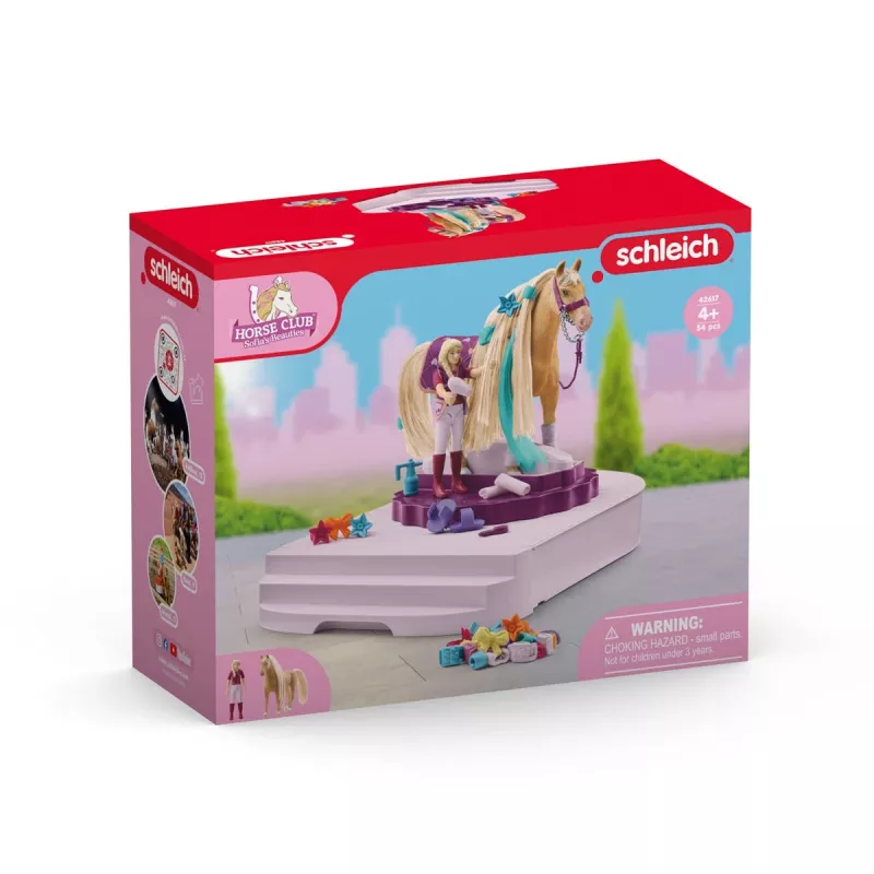 schleich HORSE CLUB Sofia’s Beauties arklio priežiūros stotelė, šukuojami karčiai, arkliai, 3 m., įvairiaspalvė