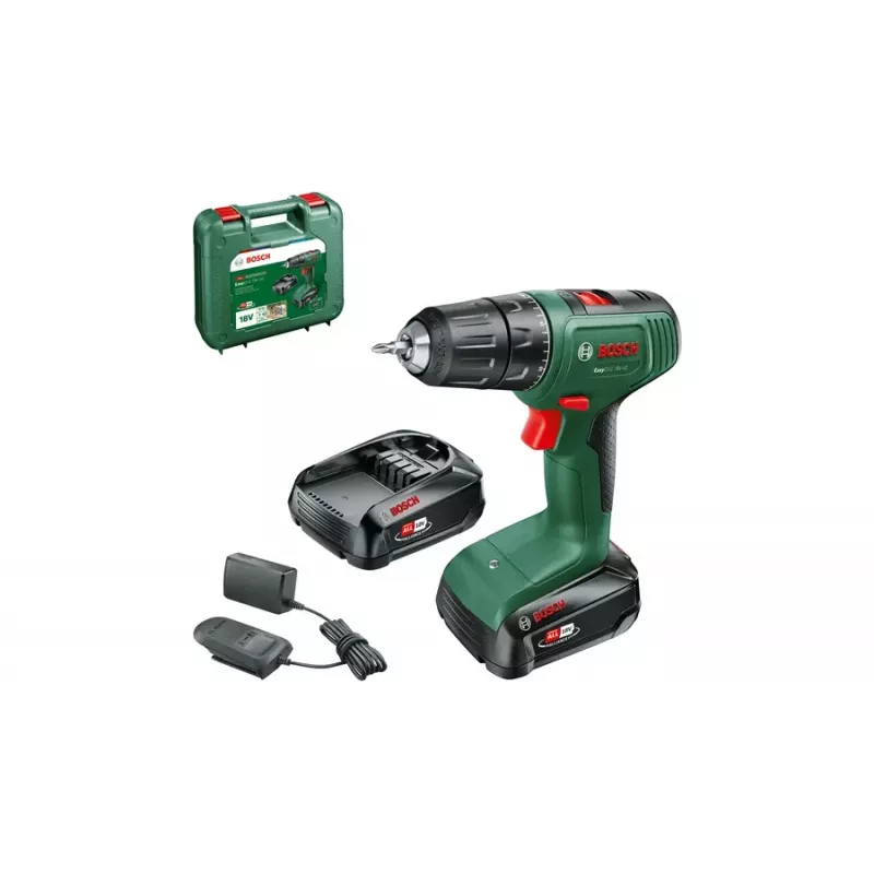 Bosch EasyDrill 18V-40 gręžtuvas 1630 aps/min, bešepetėlis, 1,3 kg, juodas/žalias