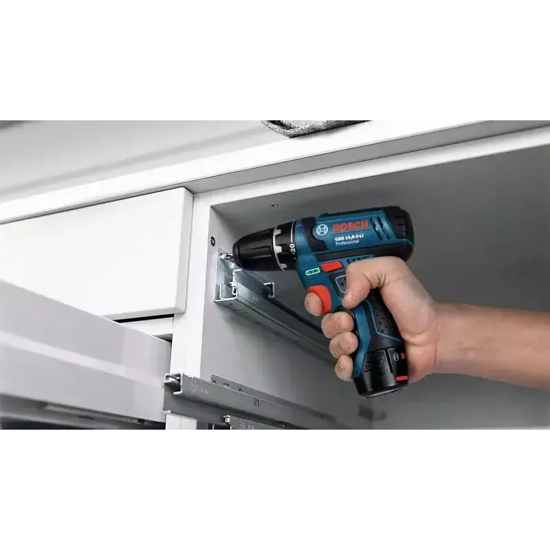 Gręžtuvas Bosch GSB 12V-15 su pistoline rankena, 1300 aps./min., 2 Ah akumuliatorius