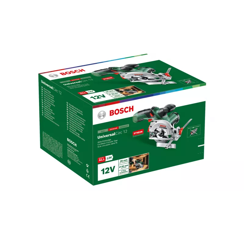 Bosch UniversalCirc 12 belaidis pjūklas 85 mm, juodas, žalias, 1400 aps./min.