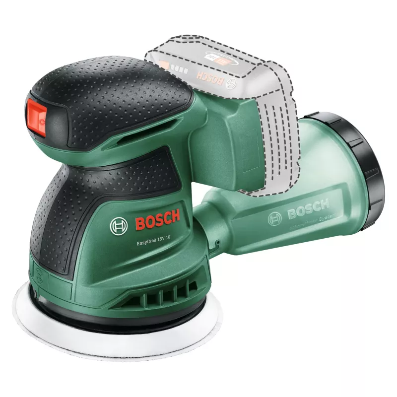 Bosch EasyOrbit 18V-10 (be akumuliatoriaus ir įkroviklio), orbitinis šlifuoklis, juodas/žalias, 23000 OPM, 1 mm