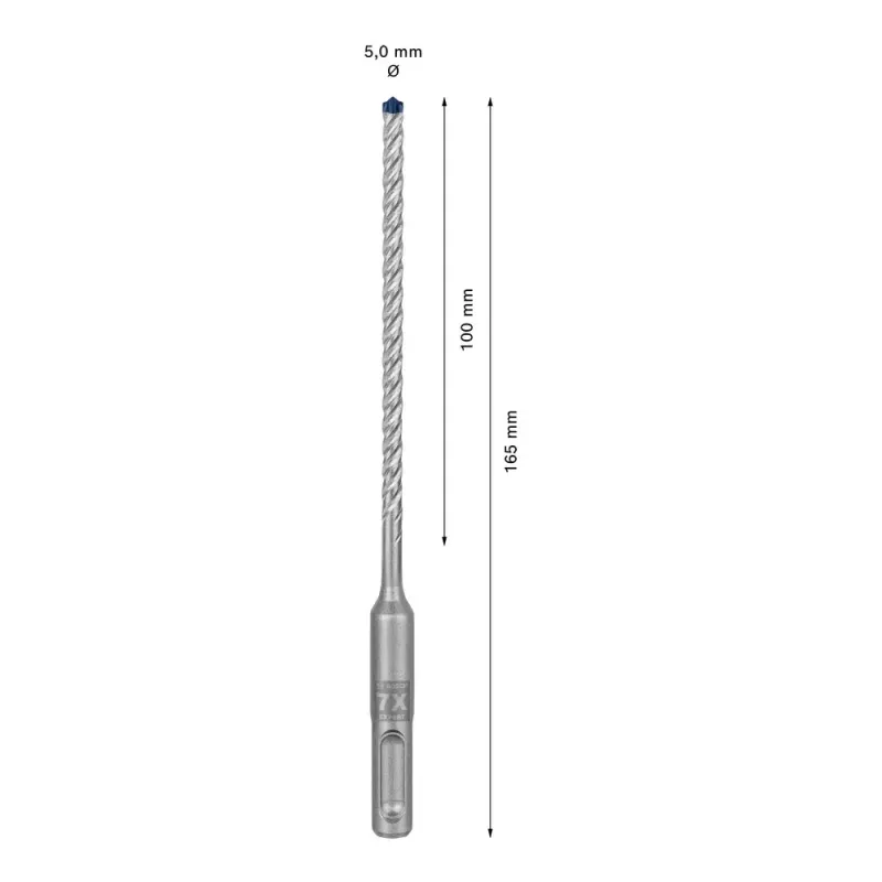 Grąžtas Bosch SDS plus-7X 5 mm 165 mm