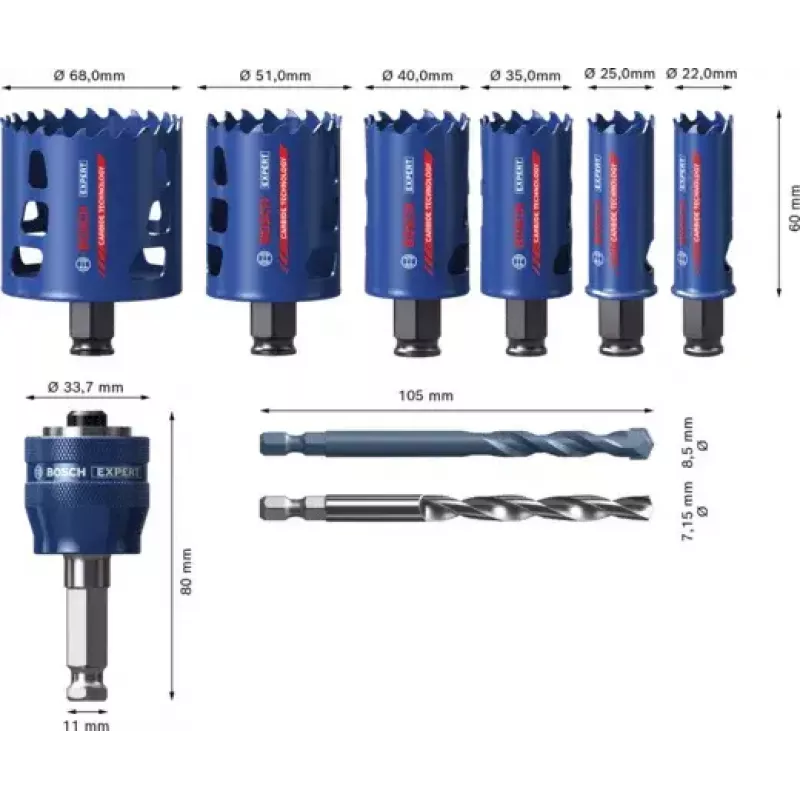 Bosch 2 608 900 446 gręžtuvų pjūklų rinkinys 6 vnt.