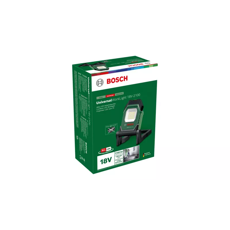 Bosch UniversalWorkLight 18V-2100 juoda, žalia