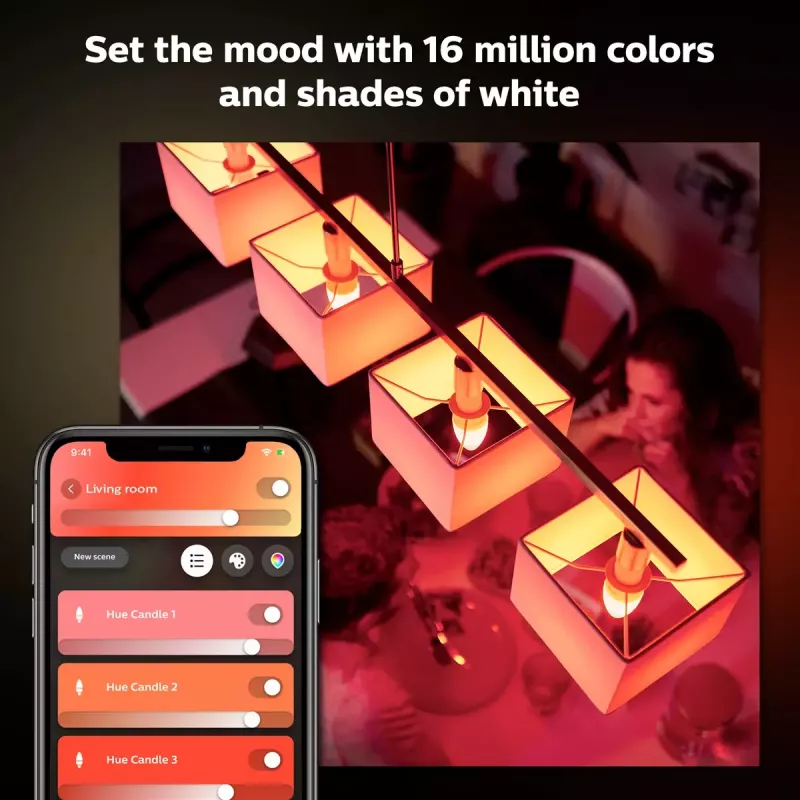Philips Hue White and colour ambience Candle E14, Bluetooth/Zigbee, 5.3 W (2 vnt.)