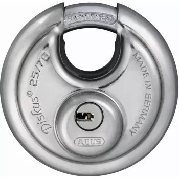 ABUS 25/70 Diskus spynos pakabukas su raktu 5 raktais 7 cm