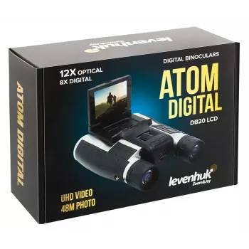 Žiūronai Levenhuk Atom DB20 20× su įmontuota 2 MP kamera ir LCD ekranu