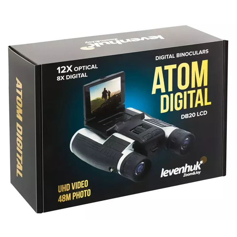 Žiūronai Levenhuk Atom DB20 20× su įmontuota 2 MP kamera ir LCD ekranu