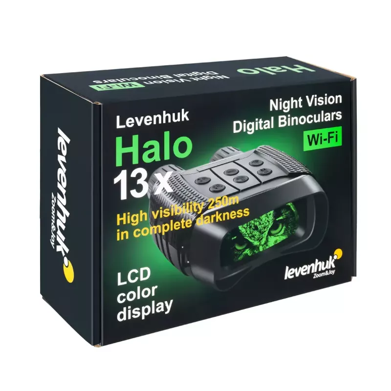 Žiūronai Levenhuk Halo 13x, 13x didinimas, objektyvo skersmuo 3,35 cm, juodi