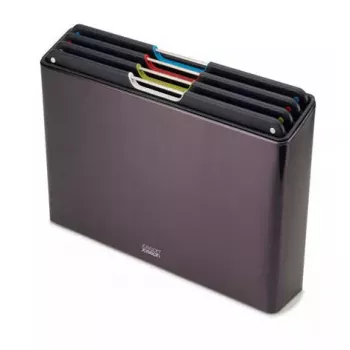Joseph Joseph Folio Steel 4 pjaustymo lentelių komplektas su dėklu, anglies juoda (60171)