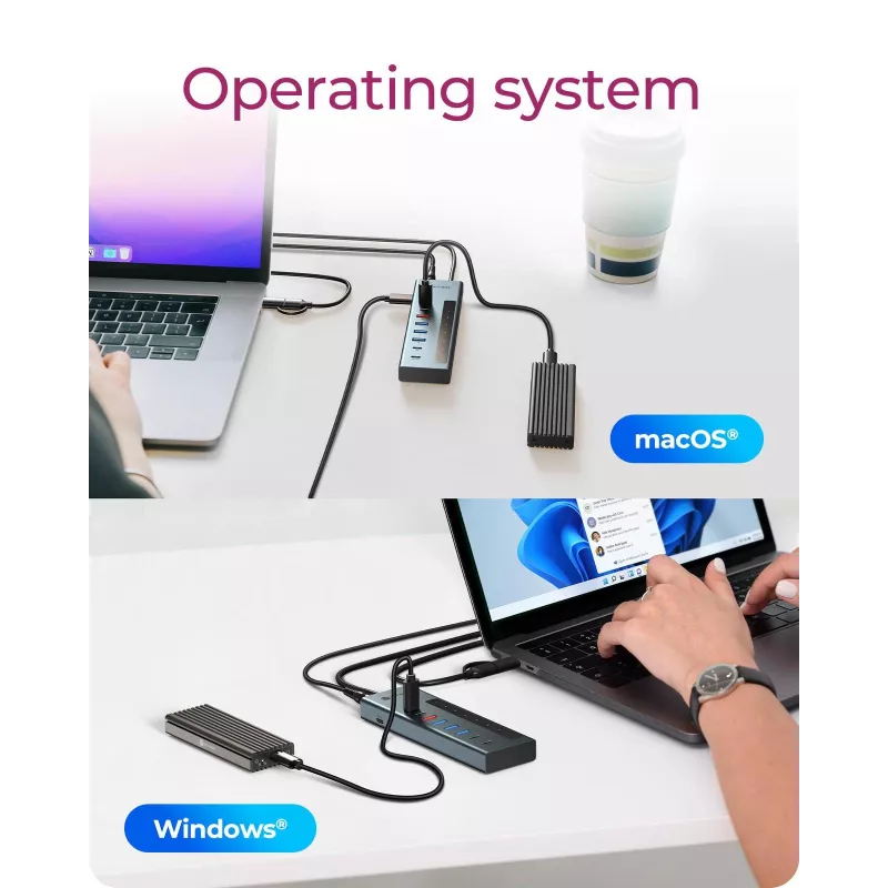 RAIDSONIC ICY BOX 9-in-1 USB-C / USB-A centrinis įrenginys su Power Delivery, mėlynas aliuminis