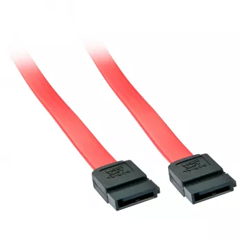 Lindy 0,2 m SATA III kabelis, SATA 7 kontaktų, moteriškas/moteriškas, raudonas
