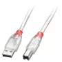 Lindy 0,2 m USB 2.0 laidas - A tipo į B tipą, permatomas
