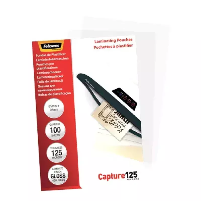 Fellowes Glossy laminavimo maišelis 125 mikronų 65x95 mm