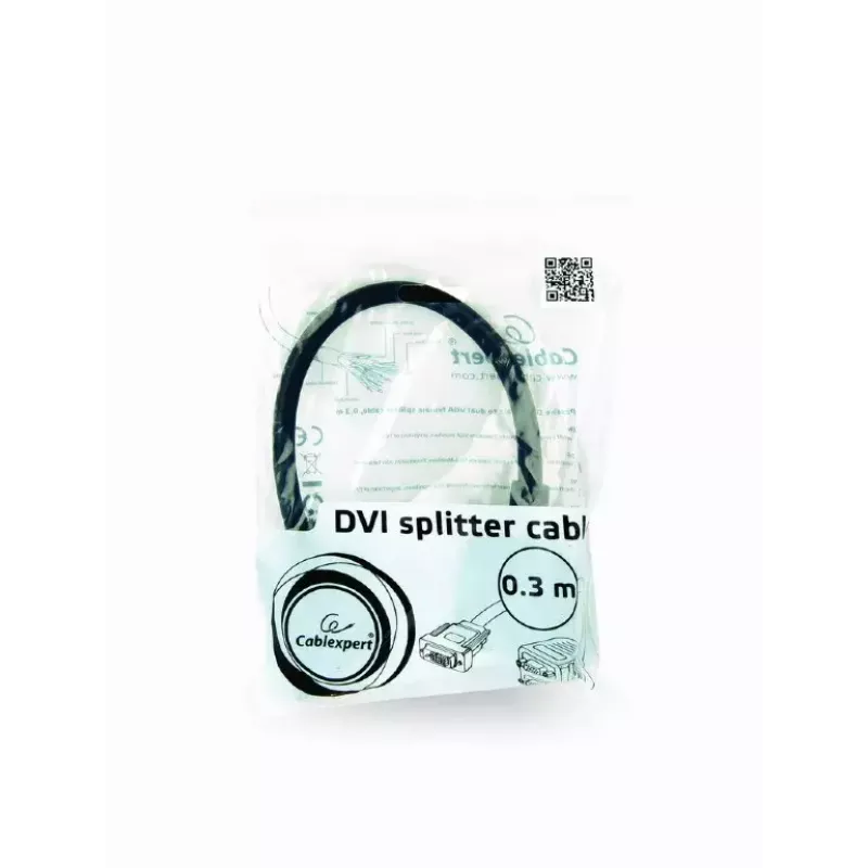Vaizdo kabelio adapteris GEMBIRD DVI-I į 2×VGA (D-Sub), 0,3 m, juodas