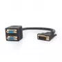 Vaizdo kabelio adapteris GEMBIRD DVI-I į 2×VGA (D-Sub), 0,3 m, juodas