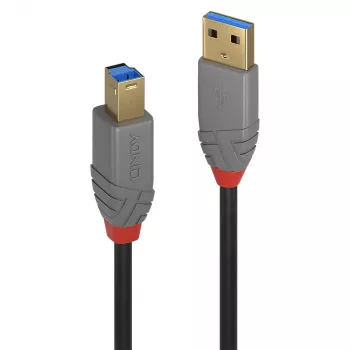 Lindy 0,5 m USB 3.2 A–B laidas, 5 Gbps, Anthra Line