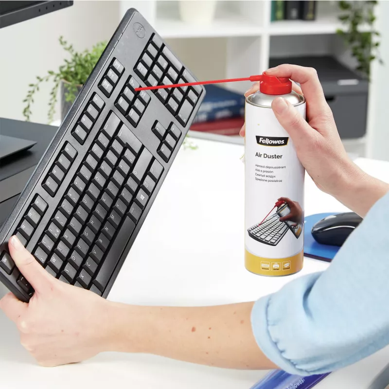 Suspausto oro balionėlis Fellowes HFC Free Air Duster – 0,34 kg, baltas, klaviatūroms, spausdintuvams ir elektronikai