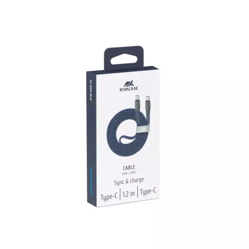 USB laidas Rivacase PS6105 BL12 USB 2.0 1,2 m USB-C mėlynas