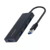 USB stotelė nešiojamam kompiuteriui Gembird UHB-U3P4-03 USB 3.2 Gen 1 Type-A, 5 Gbit/s, juoda