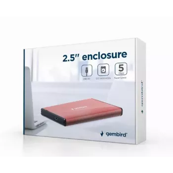 Dėklas HDD Gembird EE2-U3S-3-P 2,5 colio SATA diskams, vieno lizdo, 5 Gbit/s, rožinis