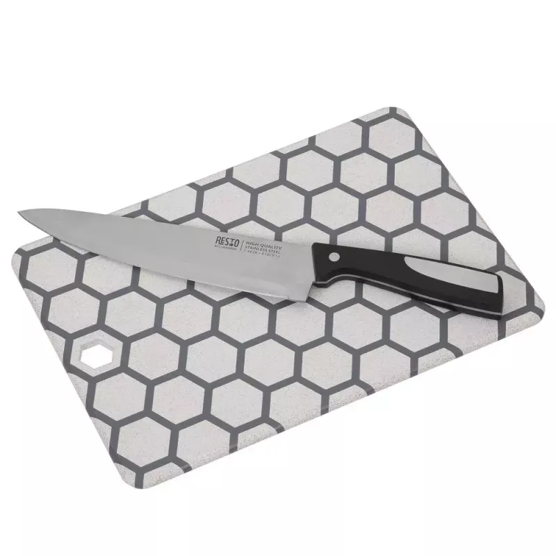 Pjaustymo lenta RESTO 95401 stačiakampė plastikinė 138×200×8 mm pilka/balta