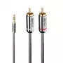 Lindy 3m 3.5mm iki RCA garso laidas, Cromo Line