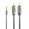 Lindy 5m 3.5mm į Phono garso laidas, Cromo Line, 3.5mm, Kištukas, 2 x RCA, Kištukas, 5 m, Antracitas