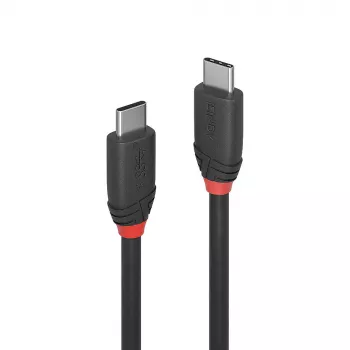 Lindy 0,5 m USB 3.2 C tipo laidas C į C, 20 Gbps, juoda linija