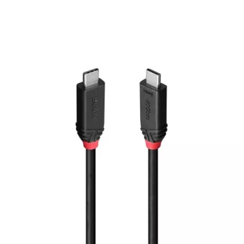 Lindy 0,5 m USB4 240W USB C laidas, Black Line