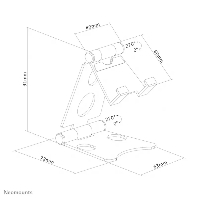 Neomounts DS10-150SL1 Telefono stovas iki 4,7 col. - sulankstomas - universalus