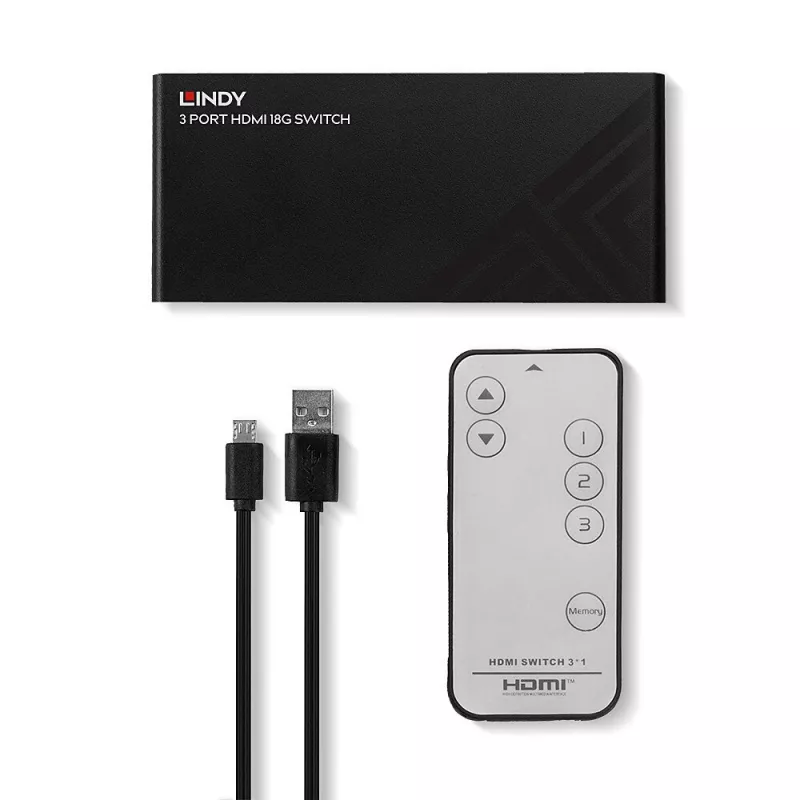 Lindy 3 prievadų HDMI 18G jungiklis