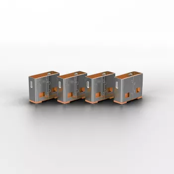 Lindy USB prievadų blokavimo įtaisai (be rakto) – 10 vnt. komplektas, oranžinė spalva