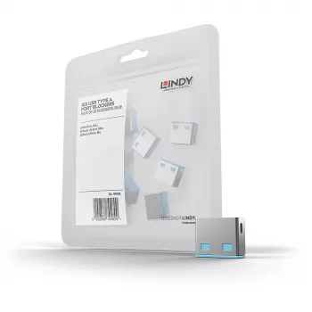 Lindy USB prievado blokatorius be rakto, 10 vnt. rinkinys, mėlyna spalva