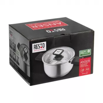 Resto Kitchenware Anser 2,5 l Juodas Nerūdijančio Plieno Puodas