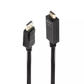Lindy 5m DisplayPort į HDMI 10.2G laidas, 5 m, DisplayPort, HDMI A tipas (standartinis), Kištukas, Kištukas, 3840 x 2160 pikselių
