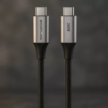 USB-C į USB-C laidas EcoFlow EFA-240W-C-C-CABLE-EU, 240W, nailono pynė