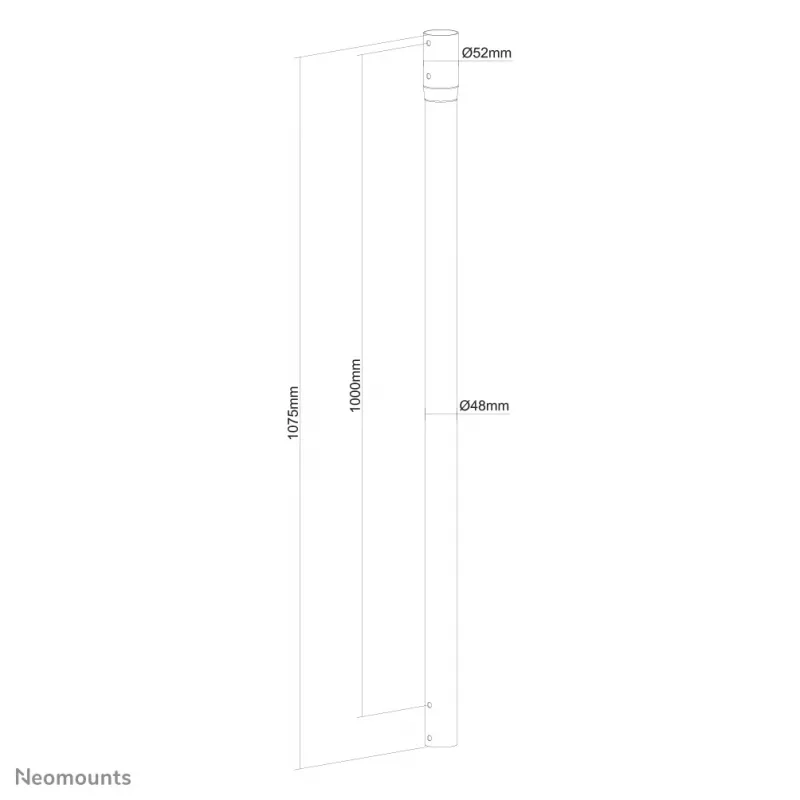 Neomounts NS-EP100BLACK prailginimo stulpas lubiniam laikikliui – aukštis 107,5 cm