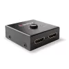 Lindy 2 prievadų HDMI 18G dvikryptis jungiklis, HDMI, metalinis, juodas, 60 Hz, 18 Gbit/s, 3840 x 2160 pikseliai