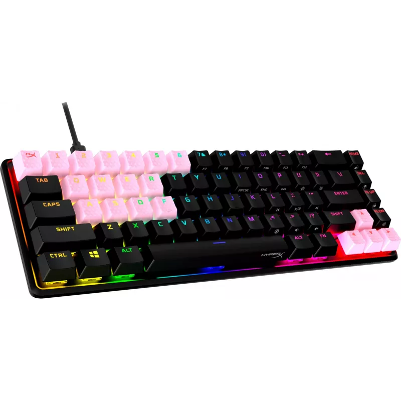 HiperX guminiai klavišų dangteliai žaidimams, rožiniai, US tarptautinis išdėstymas, skirti HyperX ir Cherry MX stiliaus jungikliams