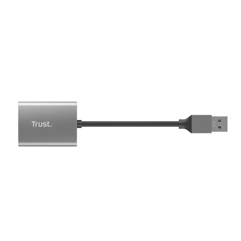 Trust Dalyx 24135 kortelių skaitytuvas, USB 3.2 Gen 1, microSD/SD/SDHC/SDXC, sidabro spalvos