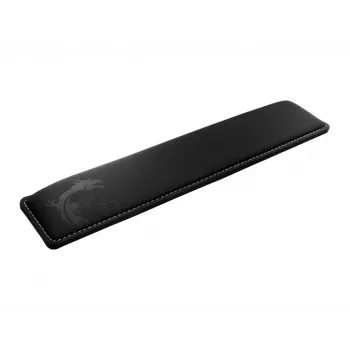 MSI VIGOR WR01 riešų atrama klaviatūrai, juoda su ikoniniu drakono dizainu, vėsinančios gelio atminties putos, neslystantis guminis pagrindas, nuožulni forma