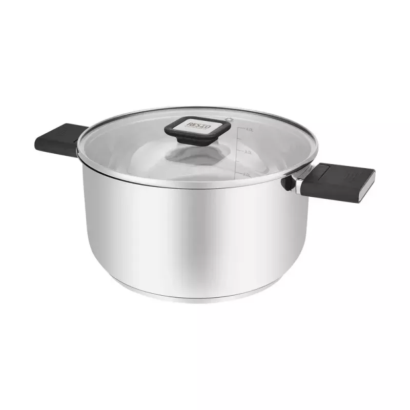 Resto Kitchenware Anser 4.4 L apvalus juodas nerūdijančio plieno puodas