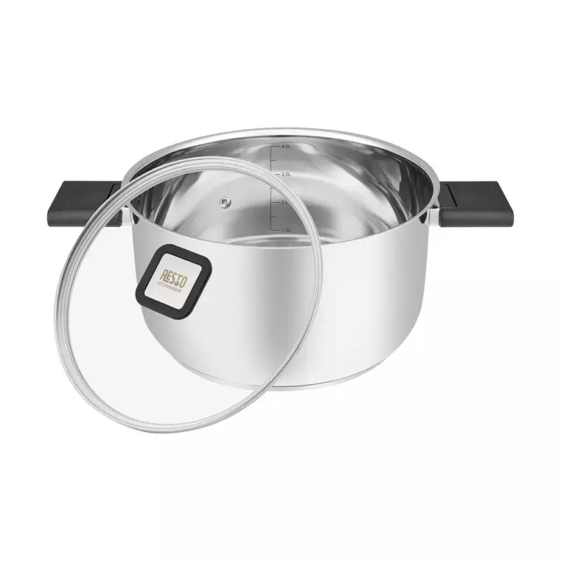 Resto Kitchenware Anser 4.4 L apvalus juodas nerūdijančio plieno puodas