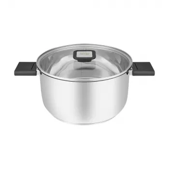 Resto Kitchenware Anser 4.4 L apvalus juodas nerūdijančio plieno puodas