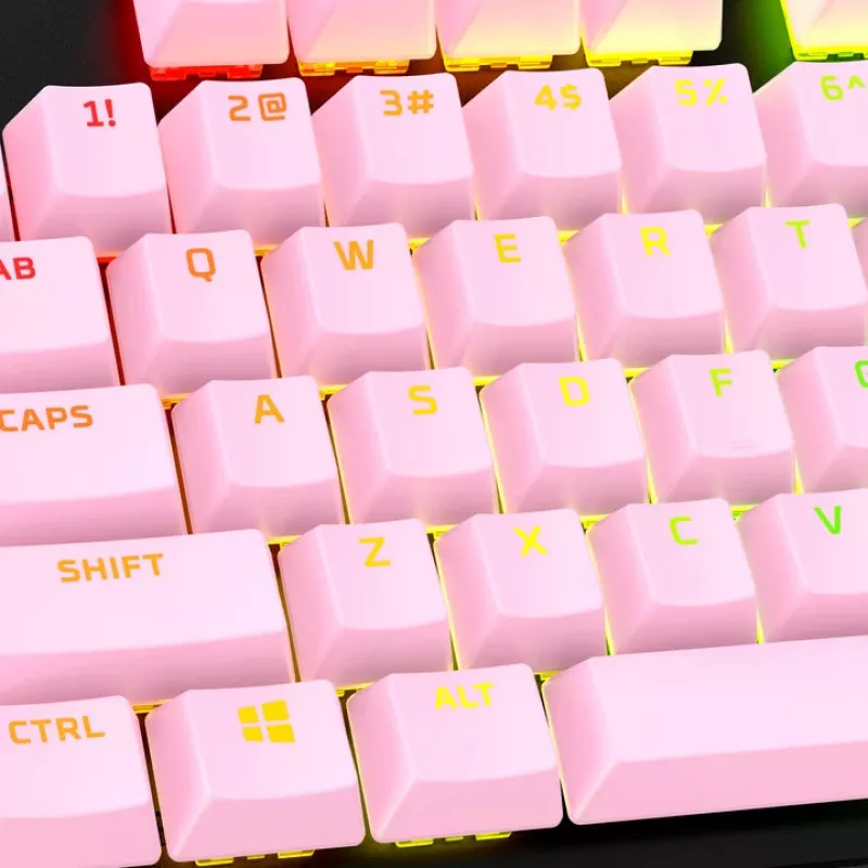 HyperX pilnas klavišų rinkinys PBT (rožiniai) – klaviatūros dangteliai