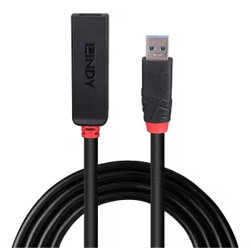 Lindy 3m USB 3.0 aktyvus prailginimo plonas laidas, USB 3.2 Gen 1 (3.1 Gen 1) Type-C, 5000 Mbit/s, juodas